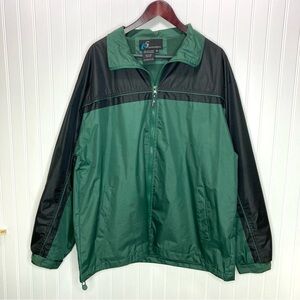i5 Premium Apparel Men’s XL Windbreaker Rain-Resist Jacket Black Green Full Zip